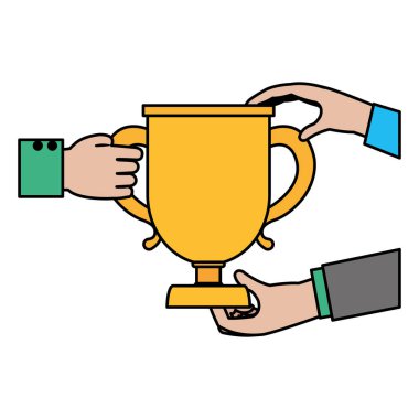 İşadamları Kupası Ödülü nesne vektör çizim ile el renk