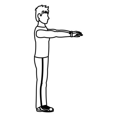 satır fitness adam eğitim egzersiz yaşam tarzı vektör çizim