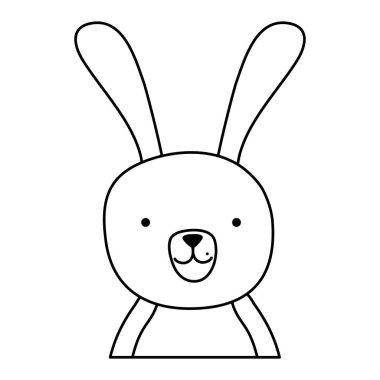 satır güzel karikatür tavşan erkek hayvan vektör çizim