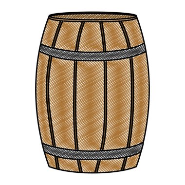 Doodle ahşap varil nesne stil tasarlamak vektör