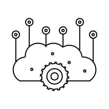 satır beyin ve devreleri yapay zeka vektör çizim için