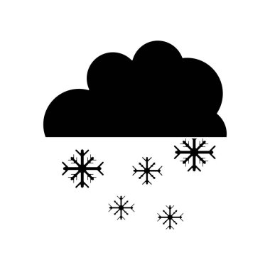 soğuk doğa hava vektör çizim kar yağışı ile siluet bulut