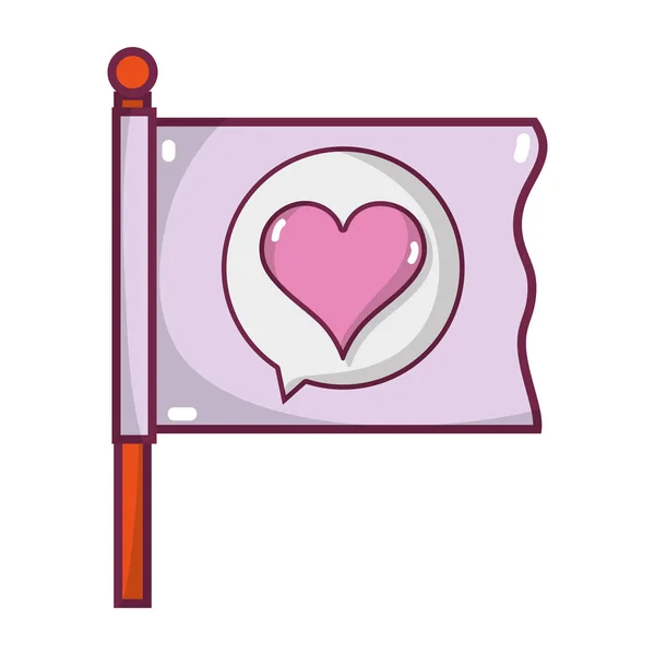 Szív Belsejében Chat Buborék Üzenet Vektoros Illusztráció Zászló — Stock Vector