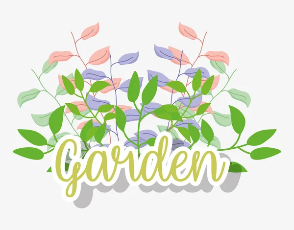 Blumen Pflanze Mit Zweigen Blätter Garten Vektor Illustration — Stockvektor