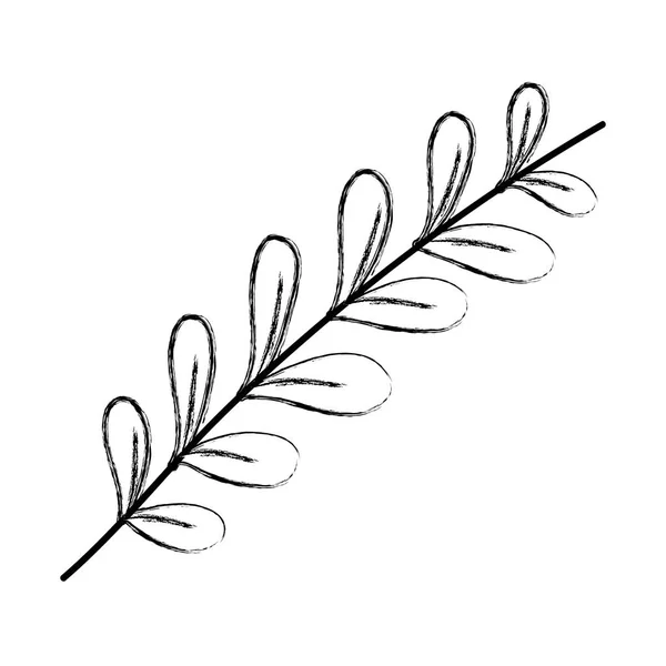 Гранж Природа Ветви Листья Стиль Растительного Вектора Иллюстрации — стоковый вектор