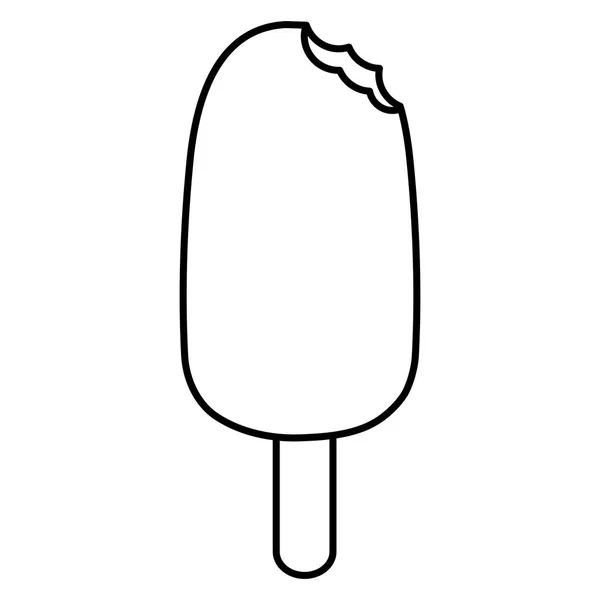 Line Sweet Ice Lolly Dessert Tasty Vector Illustration — Stock Vector