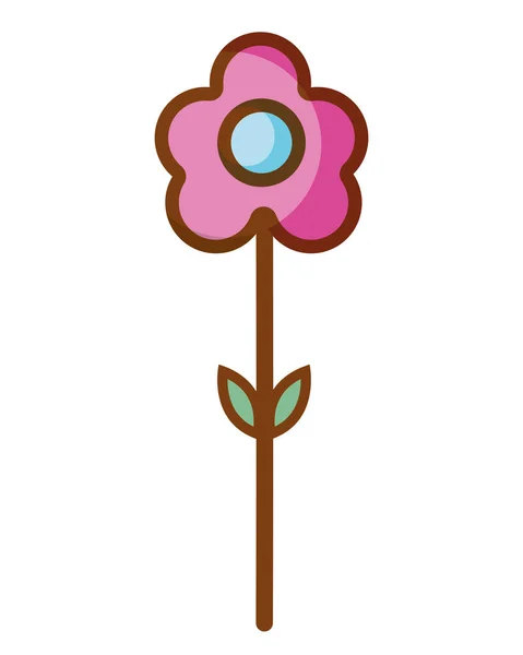 Prachtige Natuur Bloem Met Bloemblaadjes Bladeren Vectorillustratie — Stockvector