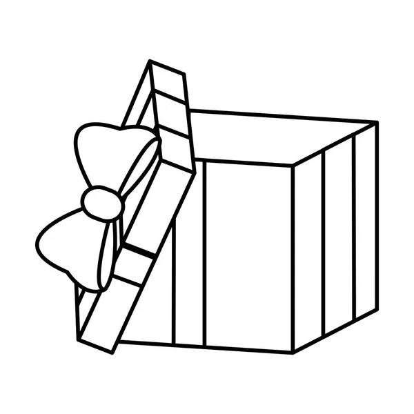 Linie Geschenk Box Party Ereignis Vektor Illustration — Stockvektor