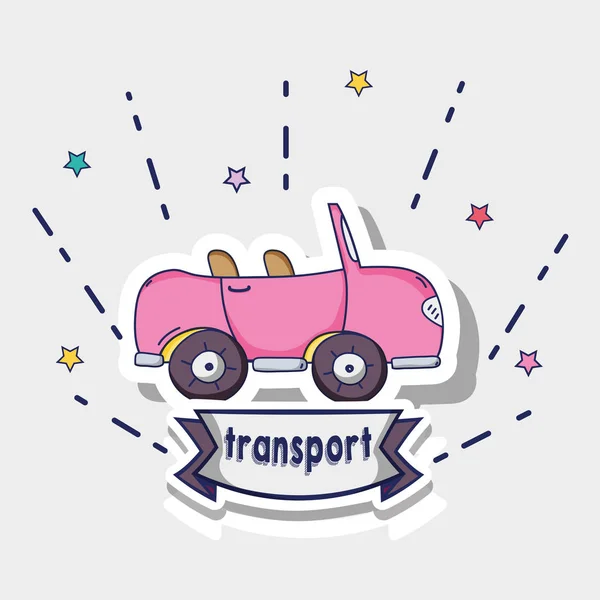 交通ピンク車パッチ デザイン ベクトル図 — ストックベクタ