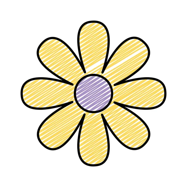 Каракулі Краси Природної Квітки Пелюстками Стиль Векторні Ілюстрації — стоковий вектор