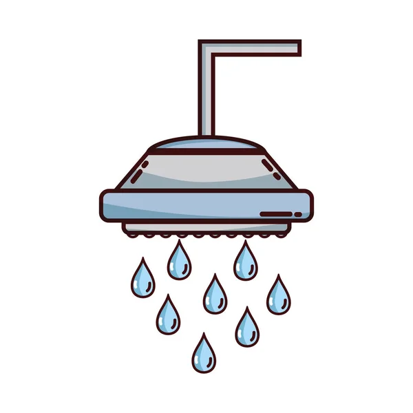 Υδραυλικών Ντους Σωλήνα Νερό Σταγόνες Εικονογράφηση Διάνυσμα — Διανυσματικό Αρχείο