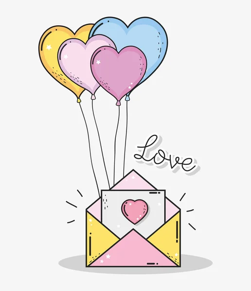 Tarjeta Amor Con Tarjeta Corazones San Valentín Vector Ilustración — Archivo Imágenes Vectoriales