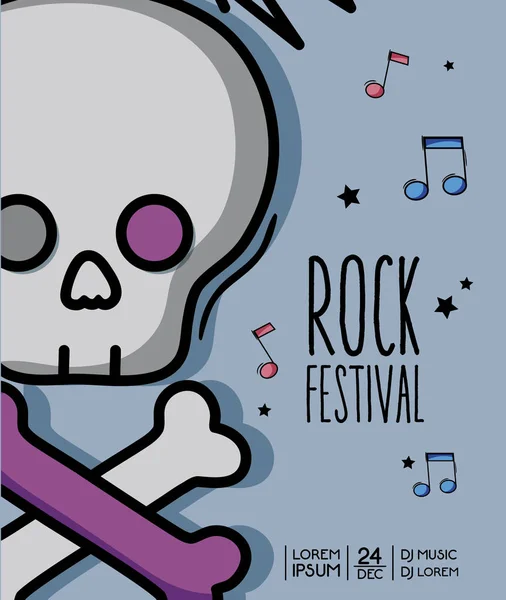 Música Rock Festival Evento Concierto Vector Ilustración — Vector de stock