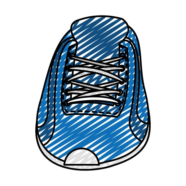 Doodle Sport Sneaker Skor Till Jogging Utbildning Vektorillustration — Stock vektor