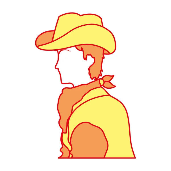 Duo Color Horse Rider Hat Kerchief Design Vector Illustration — Stock Vector