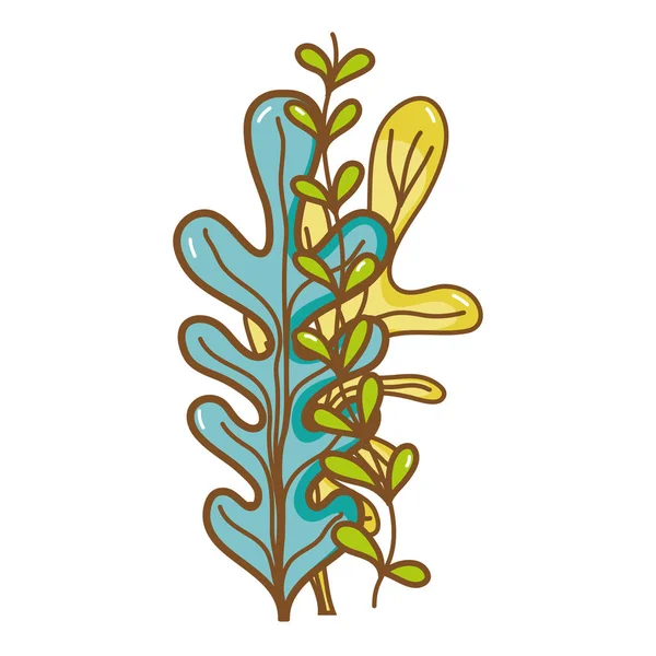 海藻自然海洋植物デザイン ベクトル図 — ストックベクタ