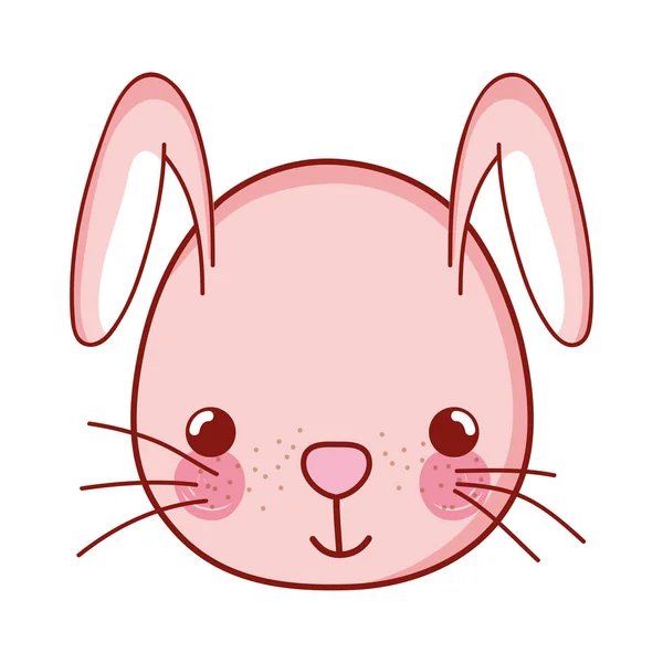 Sevimli Tavşan Baş Vahşi Hayvan Vektör Çizim — Stok Vektör