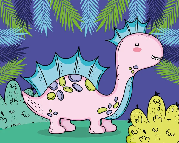 Corythisaurus Bonito Vida Selvagem Pré Histórica Com Plantas Ilustração Vetor — Vetor de Stock