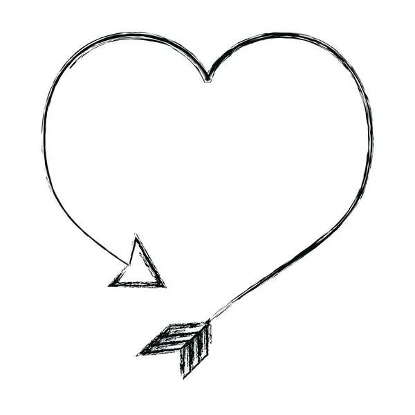 Grunge Piktogram Kalp Işareti Simge Vektör Çizim — Stok Vektör