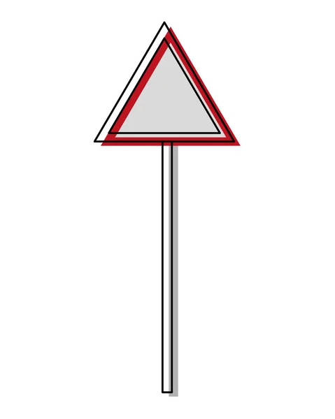 Verschoben Farbe Metall Dreieck Warnung Hinweise Rahmen Vektor Illustration — Stockvektor