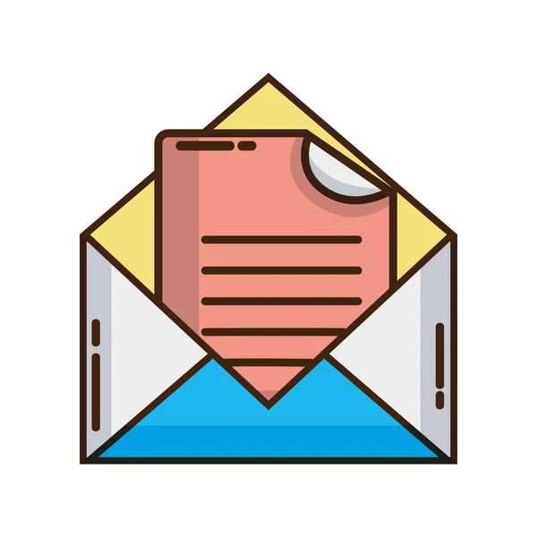 Χρώμα Μήνυμα Ηλεκτρονικού Ταχυδρομείου Έγγραφο Πληροφορίες Διανυσματικά Εικονογράφηση — Διανυσματικό Αρχείο