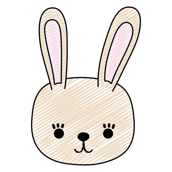 涂鸦兔子头可爱的野生动物向量例证 — 图库矢量图片
