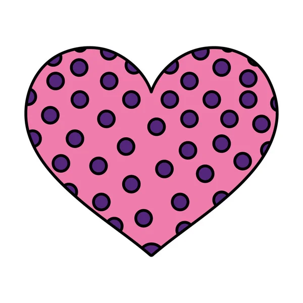 Coeur Couleur Avec Des Points Design Symbole Amour Vectoriel Illustration — Image vectorielle