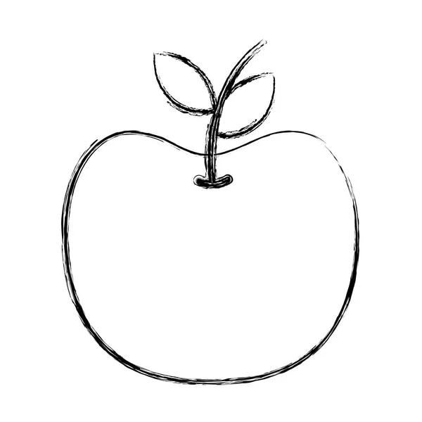 Grunge Délicieuse Pomme Fruit Bio Nutrition Vecteur Illustration — Image vectorielle