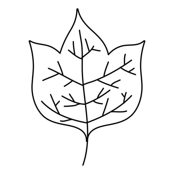 Lijnstijl Voor Leuke Natuur Blad Van Plant Vectorillustratie — Stockvector