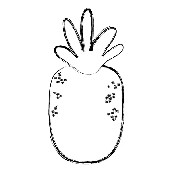 Grunge Čerstvý Ananas Lahodné Ovocné Výživy Vektorové Ilustrace — Stockový vektor