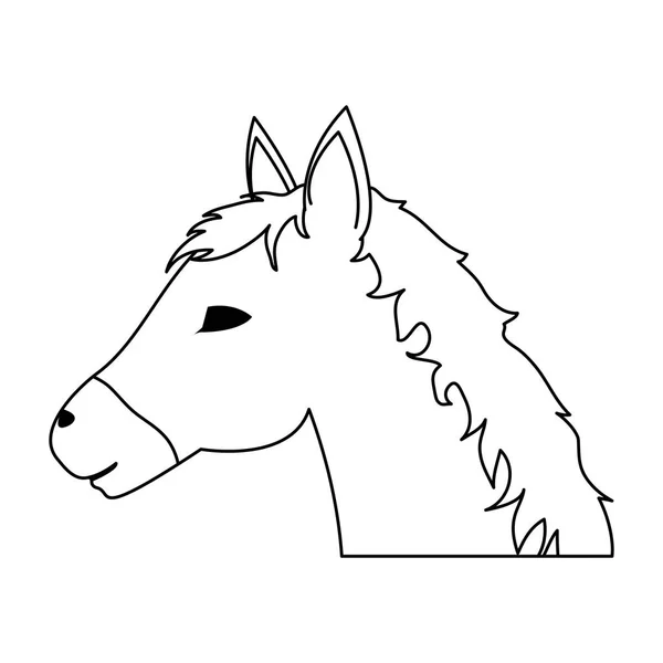 Linie Koně Hlavy Zvířat Cestovního Ruchu Cestovní Vektorové Ilustrace — Stockový vektor
