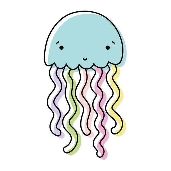 Przeniósł Się Ilustracja Kolor Natura Jellyfish Tropikalny Wektor Zwierzęta Morskie — Wektor stockowy
