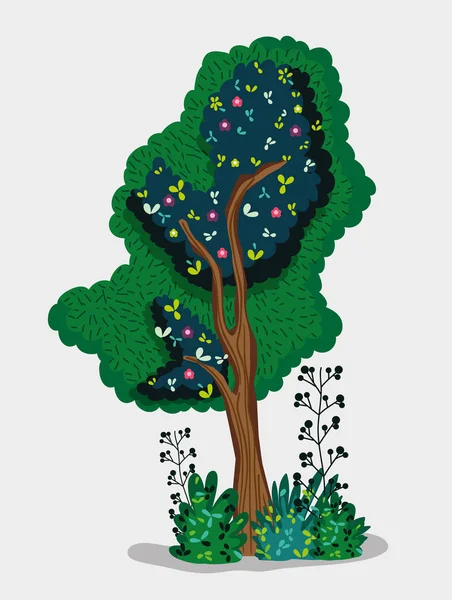 Árbol Bosque Aislado Vector Ilustración Diseño Gráfico — Archivo Imágenes Vectoriales