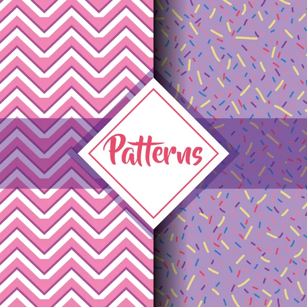 Set Patterns Geométrico Moderno Gráfico Fundo Design Vetor Ilustração — Vetor de Stock