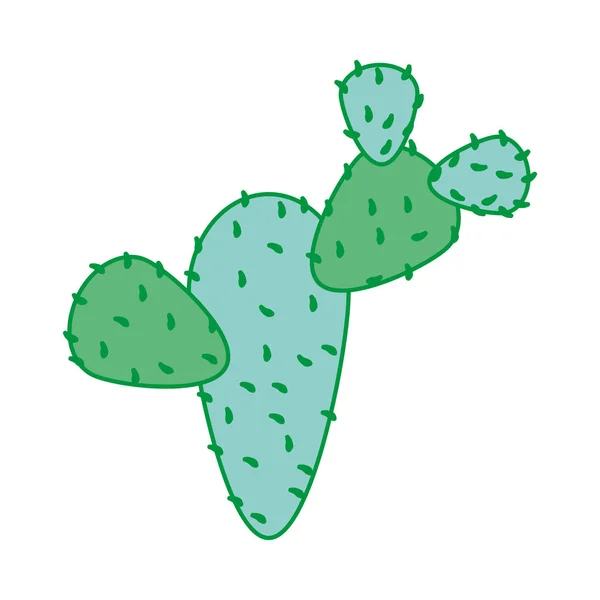 Duo Färg Tropiska Kaktus Växt Design Öknen Vektorillustration — Stock vektor