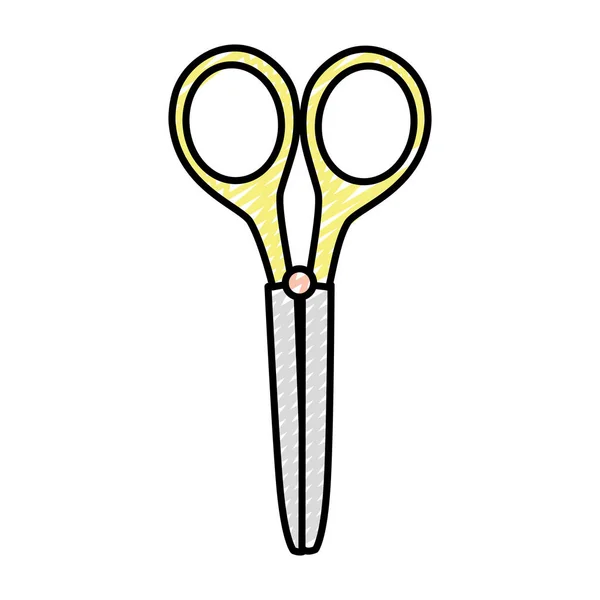 Doodle Art Scissors Objekt Geschnitten Dekoration Vektor Illustration — Stockvektor