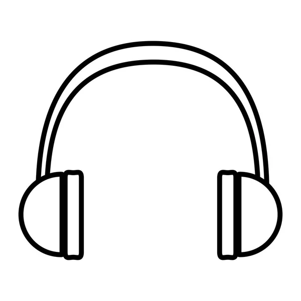 Línea Moderna Tecnología Auriculares Para Escuchar Ilustración Del Vector Música — Archivo Imágenes Vectoriales