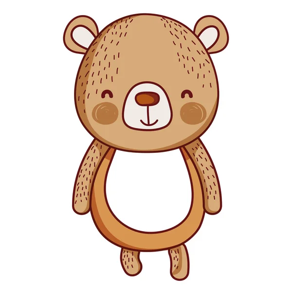 Feliz Urso Selvagem Bonito Animal Vetor Ilustração — Vetor de Stock