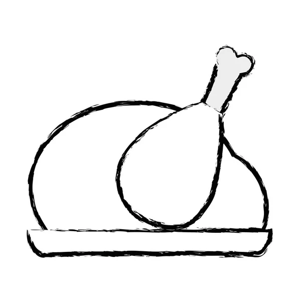 figure delicious chicken food roast taste vector illustration