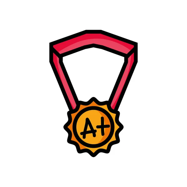 Symbole Médaille École Illustration Vectorielle Étudiante Intelligente — Image vectorielle