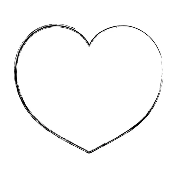 Diseño Corazón Grunge Símbolo Pasión Amor Vector Ilustración — Archivo Imágenes Vectoriales