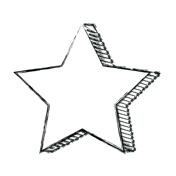 Grunge Piktogramm Stern Form Symbol Symbol Vektor Illustration — Stockvektor