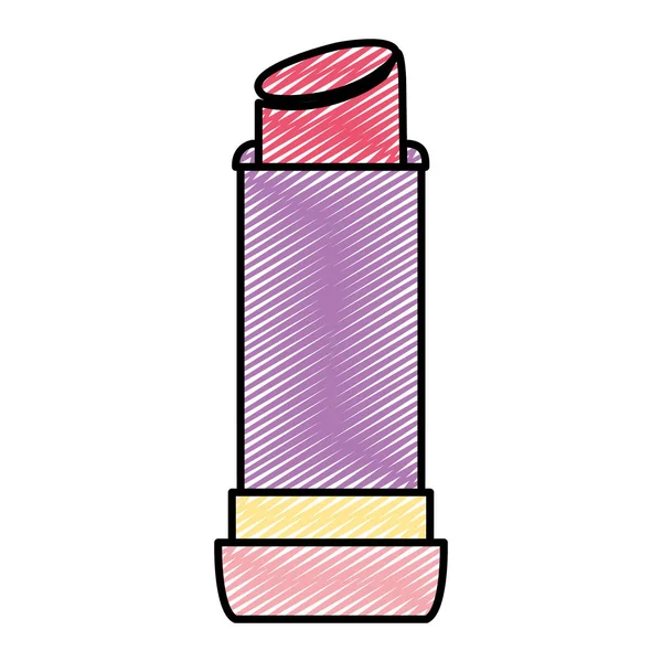 Doodle Mode Läppstift Glamour Makeup Objekt Vektorillustration — Stock vektor