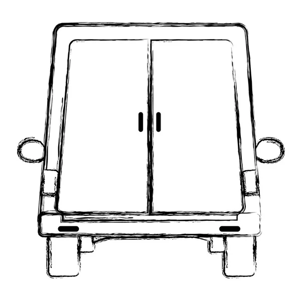 Servicio Entrega Tronco Grunge Con Ilustración Vectorial Puertas Cerradas — Vector de stock