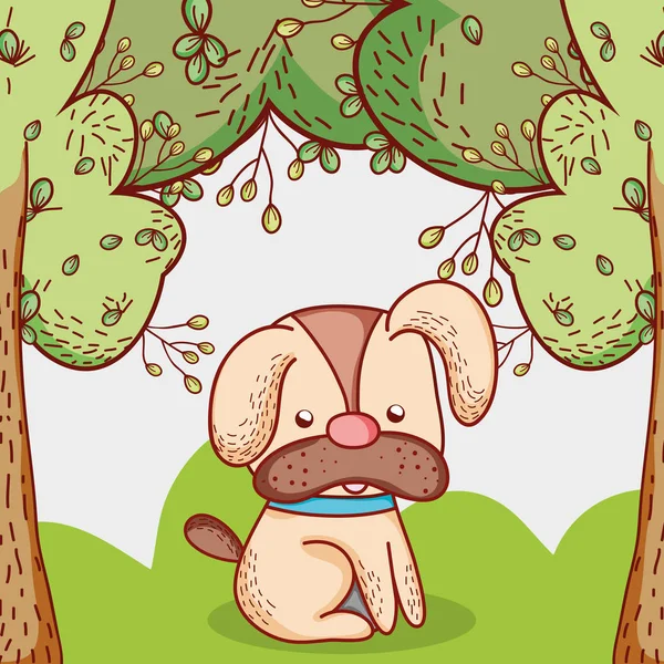 Hund Park Doodle Cartoon Vektor Illustration Grafik Design — Stockvektor