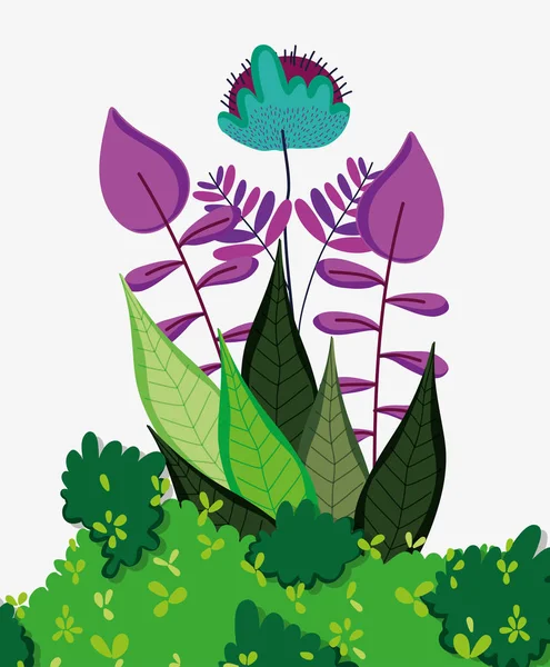 Forest flowers and leaves vector illustration graphic design