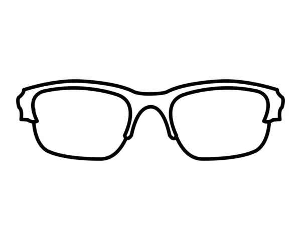 Línea Óptica Marco Gafas Objeto Estilo Vector Ilustración — Archivo Imágenes Vectoriales