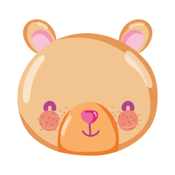 Lindo Oso Peluche Cabeza Juguete Vector Ilustración — Vector de stock