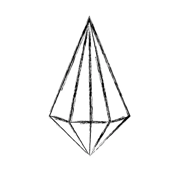 Grunge Tetrahedron Graphic Geometric Shape Style Vector Illustration — Stock Vector
