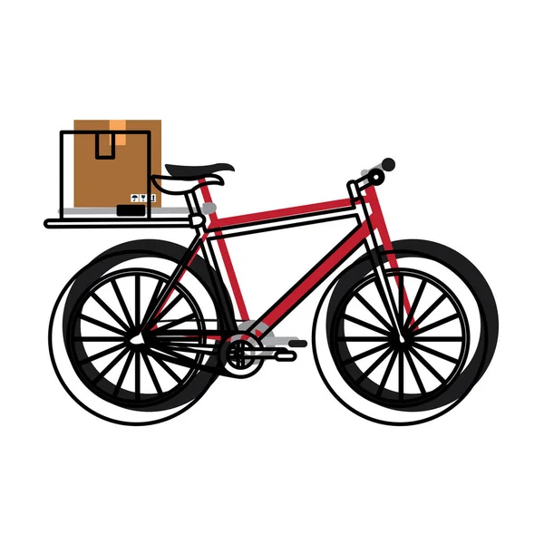 Велосипед Коробкой Пакет Векторная Иллюстрация — стоковый вектор